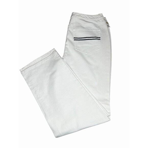 Talbots Boot Leg White Stretch Denim Jeans Womens Fit Size 14M - Picture 10 of 14